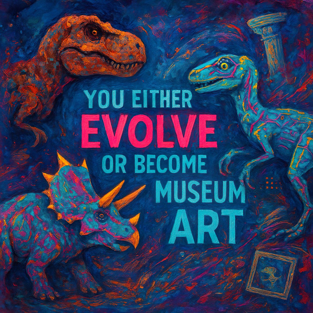 AlienMagicEyes's tweet image. 🌞 Good morning my awesome friends, have a happy Friday and a great start into your weekend 🤗 
🦖Jurassic Art🖼️
🎊Brand-new @objktcom
💚You either evolve or become museum art
🩵10E - first 5E for 0.66 $XTZ
🎉Buy 1 ➡️ 1 🎁surprise
🔽Link
#NFTs #tezos #NFTCommunity