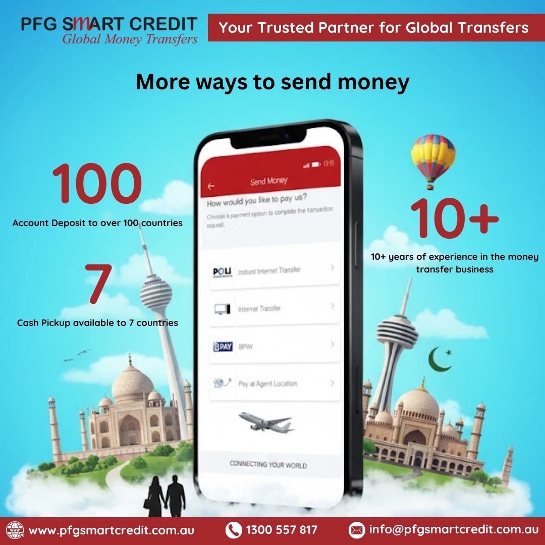 PFG_SmartCredit's tweet image. Best. Easy. Secure. ✅
That's how you send money from Australia with PFG Smart Credit.

➡️ Account Deposit to 100+ countries
➡️ Cash Pickup in 7 countries
➡️ 10+ years of trusted experience
Your trusted partner for global transfers. 
Learn more: 555finance.com.au
#AUfinance