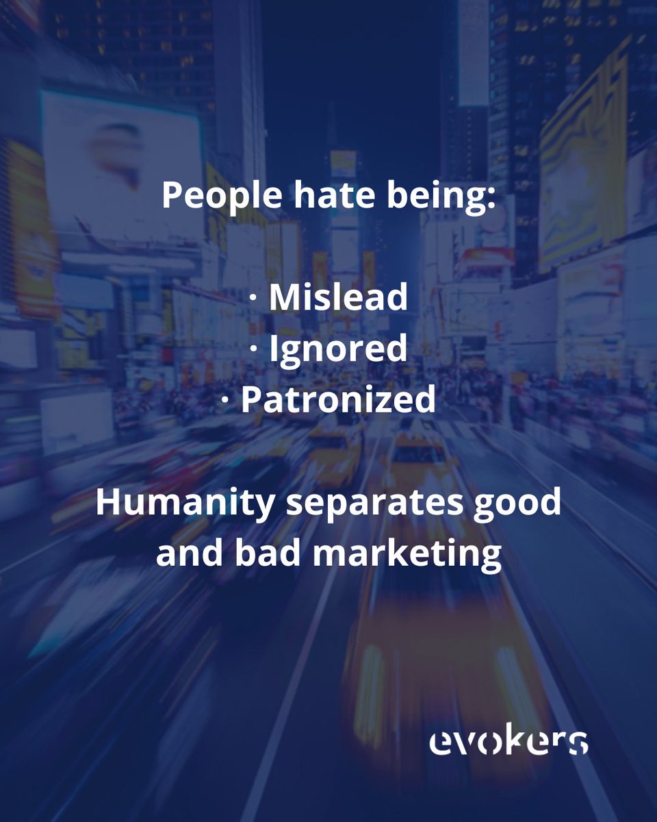 evokersbranding's tweet image. People hate being:

· Mislead
· Ignored
· Patronized

Humanity separates good and bad marketing

We create global #brands by implementing #branding and #marketing strategies.
Visit our website to learn how we can help your #brand grow evokers.gr
We are brand #evokers