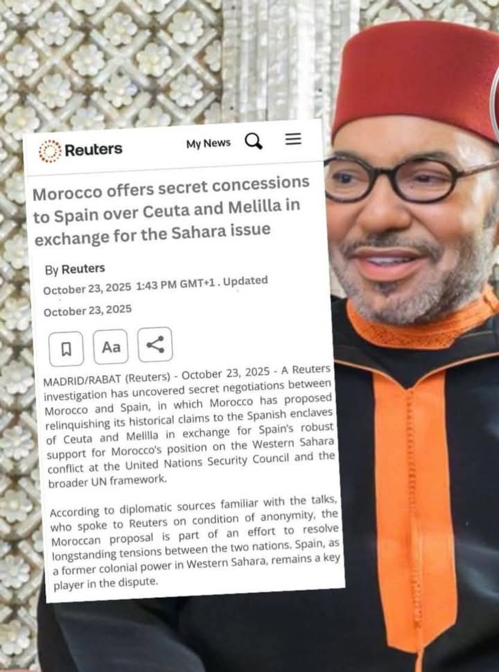 منذ عقود و نحن نقول و نكرر أن أسباب (دعم) دول أوروبية و غربية للطرح الوهمي المغربي في الصحراء الغربية المحتلة المسمى (الحكم الذاتي) هو نتيجة عملية مقايضة كانت سرية و خرجت مؤخرا للعلن تقضي بمنح المغرب مدنه سبتة و مليلية لإسبانيا نهائيا مقابل تنازل إسبانيا عن الصحراء الغربية للمغرب