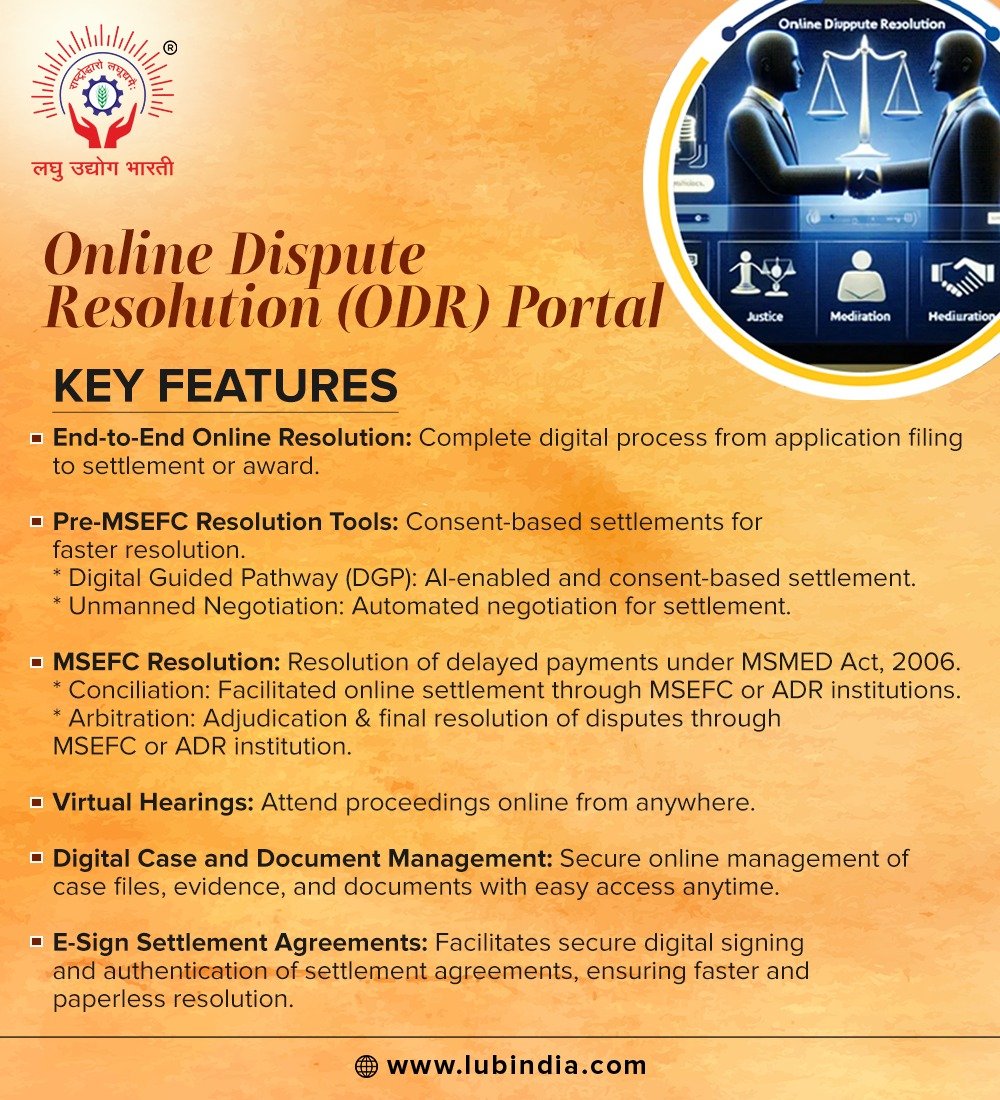 Online Dispute Resolution ( ODR ) Portal!
.
.
.
#msme  #viksitbharatvasi  #lub 
#GrassrootsCentricEconomicDevelopment