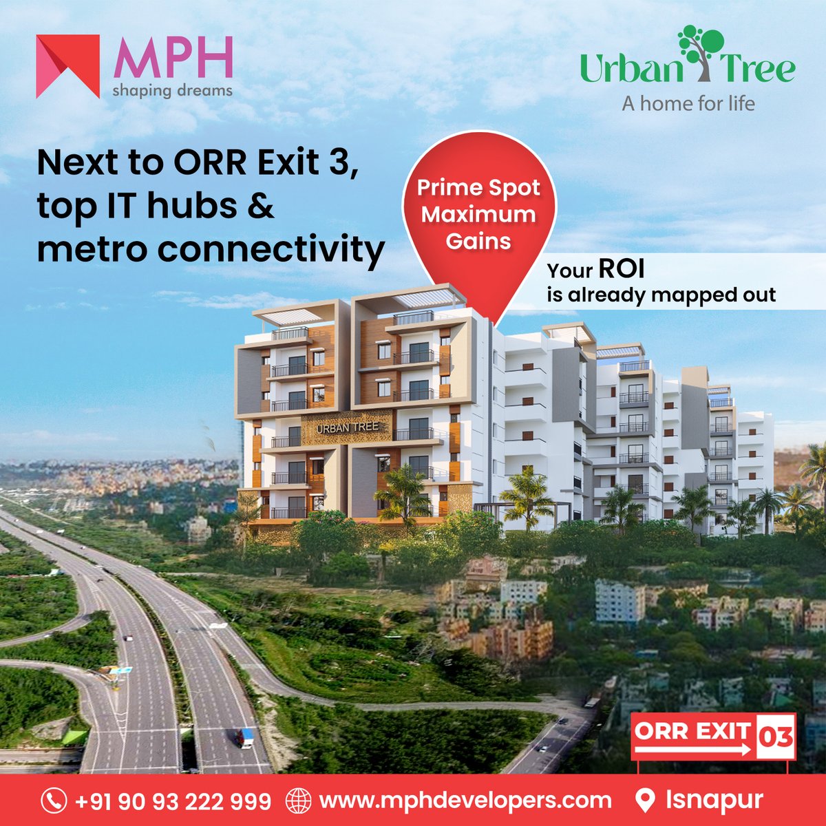 developers_mph's tweet image. Hyderabad is rising, and ORR Exit 3 is leading the way. MPH Urban Tree places you right where the city’s future is unfolding. 

Call: +91 909 322 2999
Visit: mphdevelopers.com

#MPHHomes #UrbanLiving #ITHubHomes #HyderabadRealEstate #NextToORR #MPHProjects #UrbanComfort