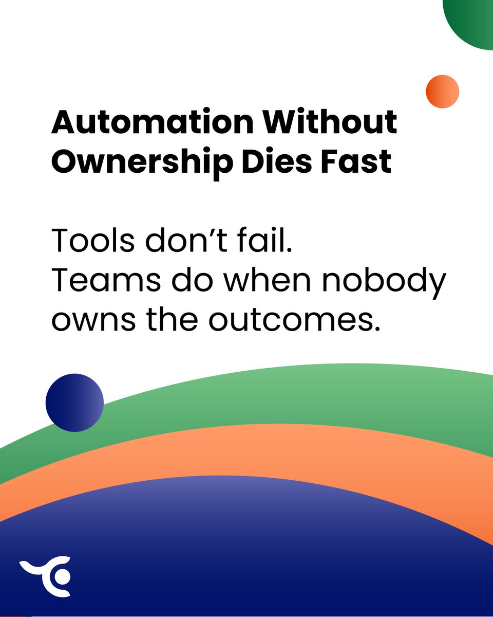 TriColorInitia's tweet image. Ownership &amp;gt; Implementation.
That’s the automation gap.

#AutomationOwnership #AutomationStrategy #TricolorInitiatives