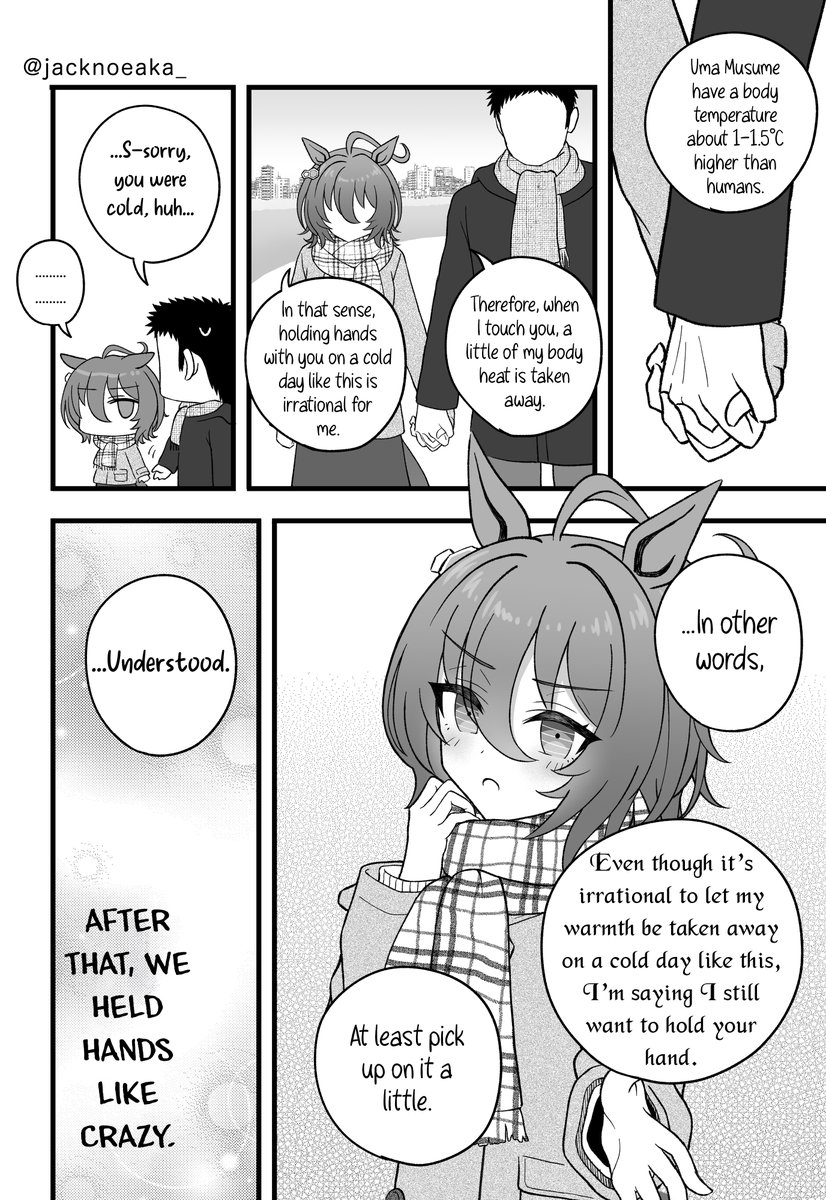 Player1_Please's tweet photo. Agnes Tachyon wants to hold hands (Trainer × Tachyon "what-if they were dating" manga)
Eng ver✨ https://t.co/issIoaZZn4