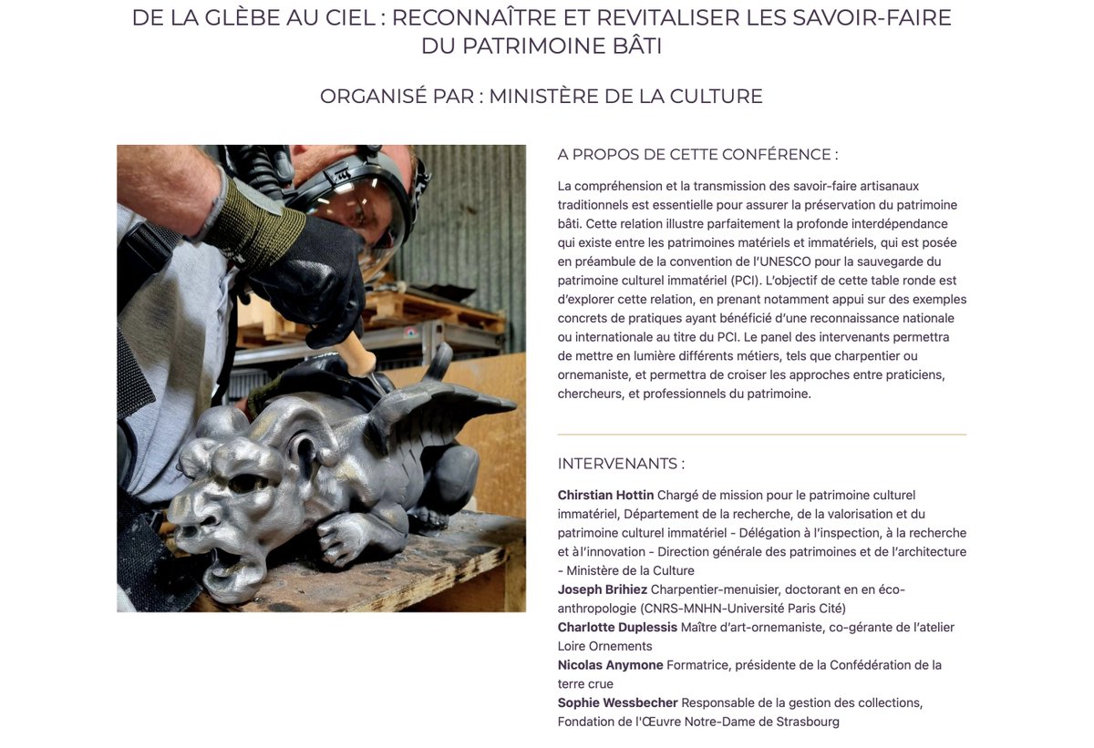 Si vous êtes à Paris, au Salon International du Patrimoine Culturel, ne manquez pas la conférence à laquelle participera notamment Sophie Wessbecher, responsable de la gestion des collections de la Fondation et référente Patrimoine culturel immatériel.
patrimoineculturel.com/conference/de-…