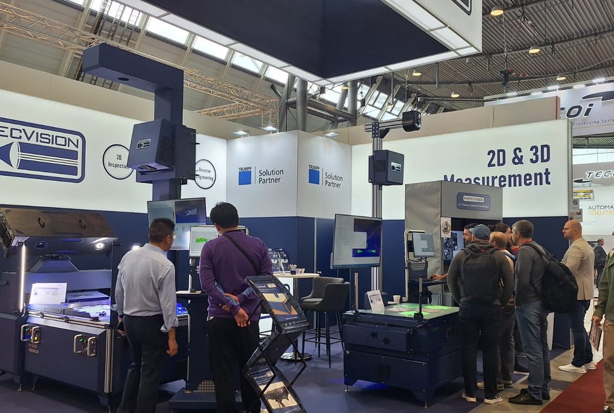 InspecVision's tweet image. It’s the final day of @Blechexpo Messe  If you haven’t yet had a demo of our 2D &amp;amp; 3D automated measurement systems, don’t miss out! Call by Hall 1, Booth 1107-3 and talk to our team today!
#Blechexpo #sheetmetal #qualitycontrol
