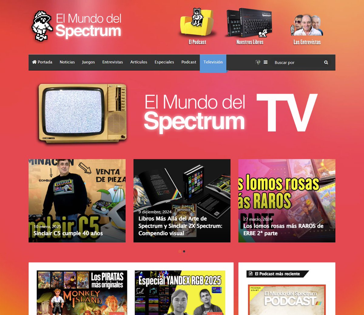 🎉 🚀 ¡Nueva sección en El Mundo del Spectrum!
Hoy lanzamos El Mundo del Spectrum Televisión 🎬
elmundodelspectrum.com/television/
Un espacio dentro de nuestra web para disfrutar de todos los vídeos de YouTube con zona de reproducción aleatoria y más novedades.
🔗 elmundodelspectrum.com/nace-el-mundo-…