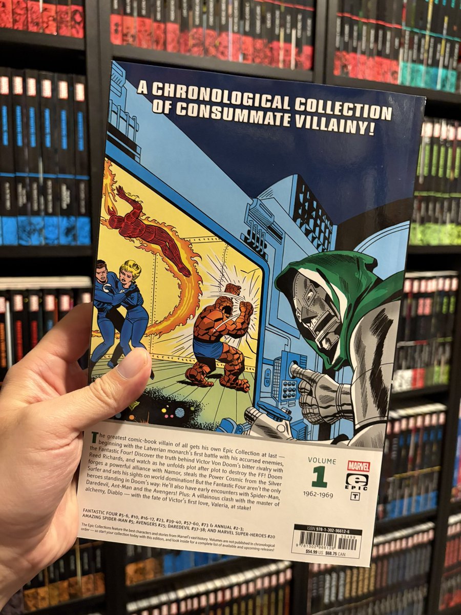 epicmarvelpod's tweet photo. Doctor Doom Epic Collection, Vol. 1: Enter… Doctor Doom!
Brand new line! Collecting all of Doom’s earlier appearances! He faces off against nearly everyone in the MU!
#fantasticfour #doctordoom #marvel #comics #epiccollection #marvelcomics #marvelepiccollection https://t.co/m5V934Zp5g
