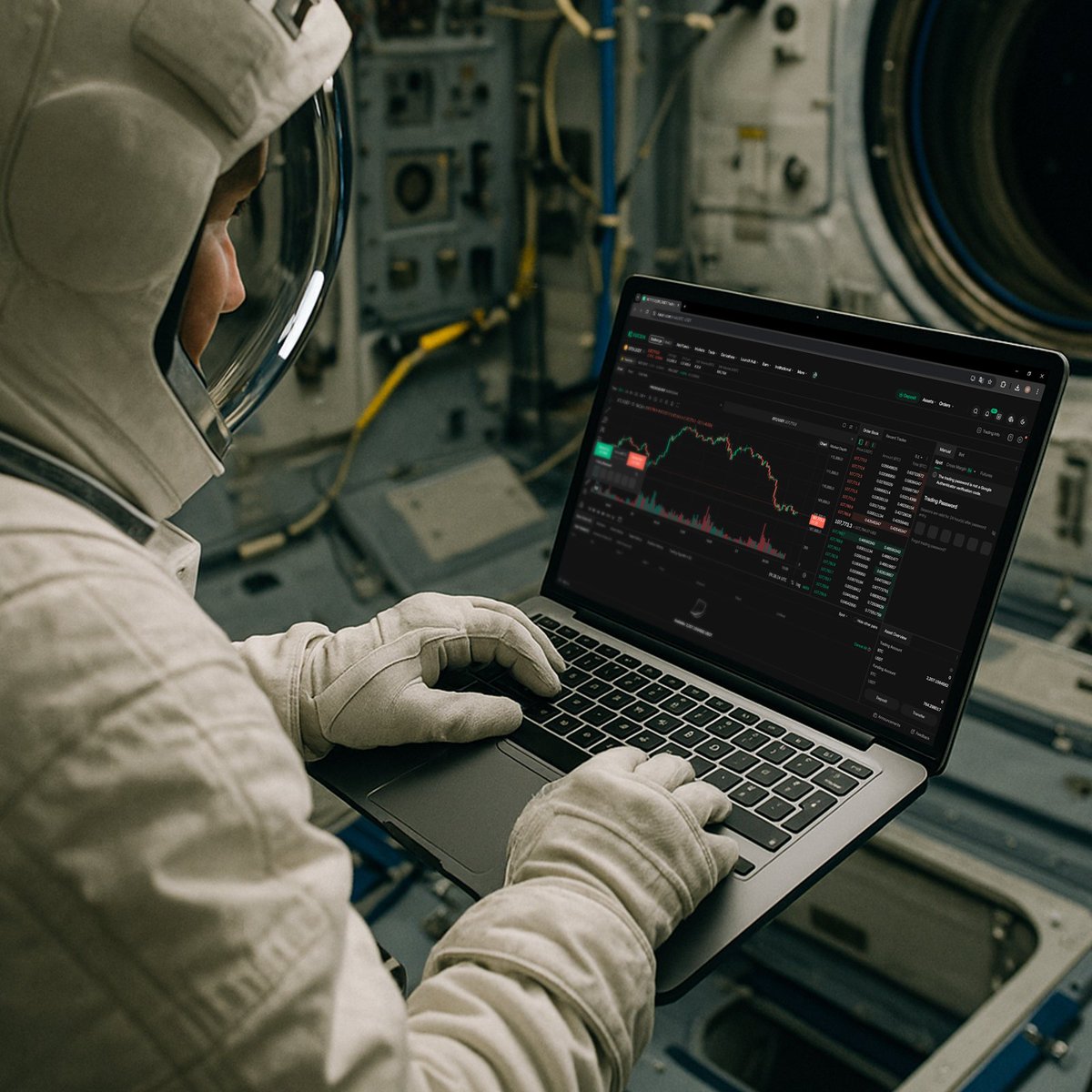 kucoincom's tweet photo. Live charts from orbit. We're trading beyond gravity. 🌌 https://t.co/1kXQD4QZQr