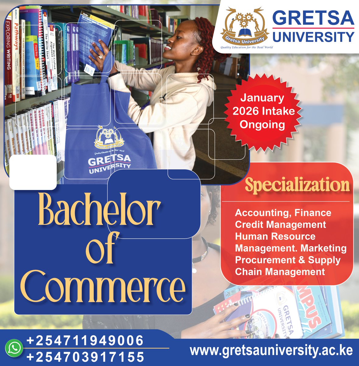 gretsa_u's tweet photo. In our School of Business, We offer a large variety of programmes which equip our students with skills &amp; practical knowledge which prepares them for real-world experiences, helping them excel in the current competitive job market. Apply Now https://t.co/X1btxgRK64 https://t.co/uI1JpSspjS