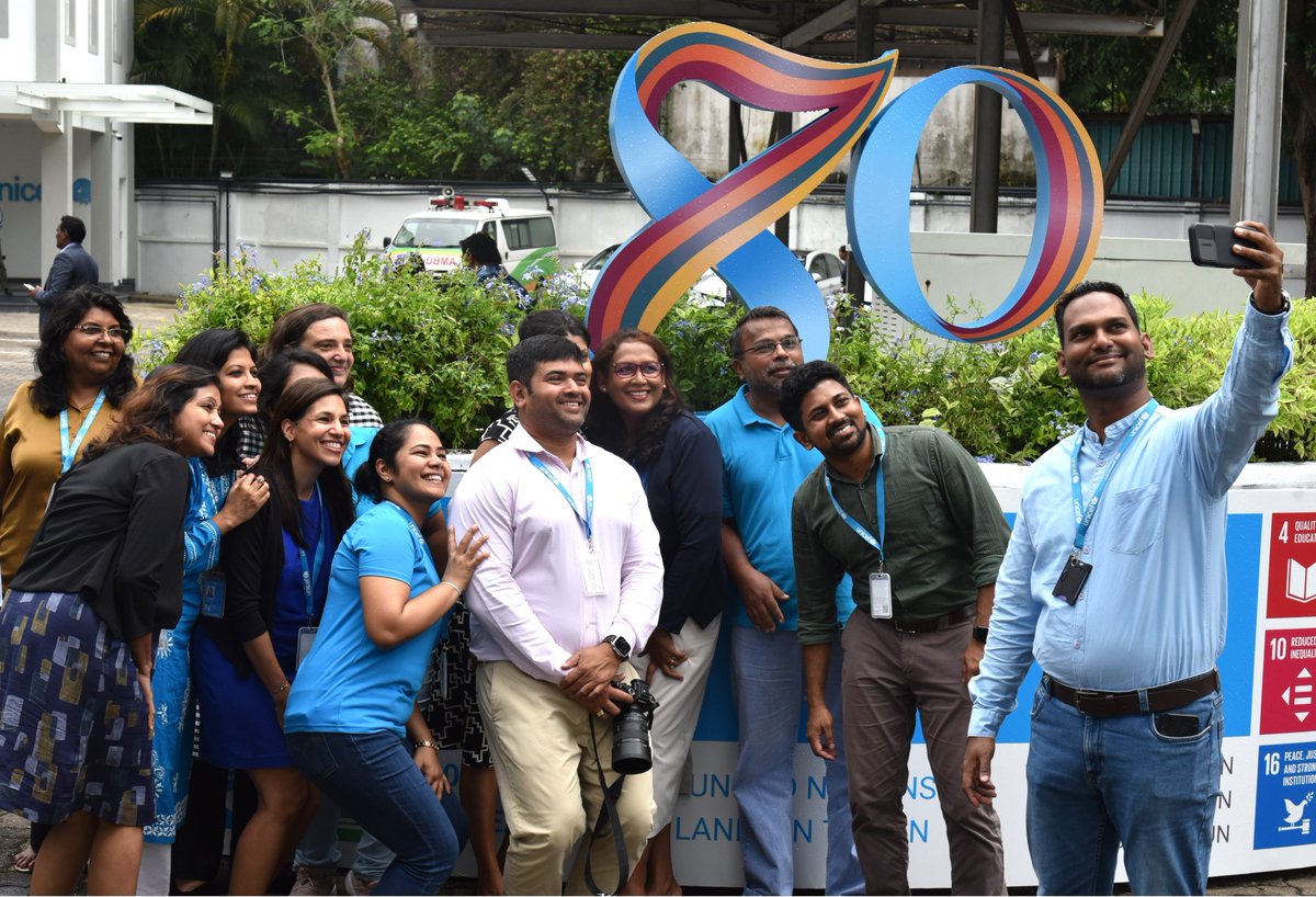 UNSriLanka's tweet photo. For 70 years, the @UN has partnered with Sri Lanka to deliver for people and communities.
On #UNDay, we honour those who’ve served with dedication and celebrate Sri Lankans whose leadership and contributions have shaped the UN’s impact around the world.
#OurUN #අපේUN #எங்கள்UN https://t.co/Evf4hduNkg