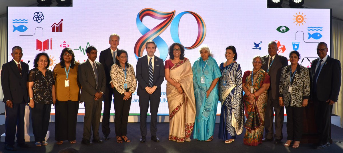 UNSriLanka's tweet photo. For 70 years, the @UN has partnered with Sri Lanka to deliver for people and communities.
On #UNDay, we honour those who’ve served with dedication and celebrate Sri Lankans whose leadership and contributions have shaped the UN’s impact around the world.
#OurUN #අපේUN #எங்கள்UN https://t.co/Evf4hduNkg