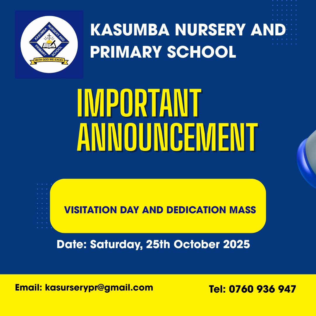 KNPSMubende's tweet photo. 📅 25 Oct 2025 – Visitation Day &amp; Dedication Mass at Kasumba Nursery and Primary School!
Parents, meet teachers &amp; pray for our P.7 candidates as they prepare for UNEB.
📍Primary Section | ☎️ 0760 936 947 | 📧 kasurserypr@gmail.com
#fyp  #Kasumbanurseryandprimaryschool https://t.co/zoU6o2gYxL