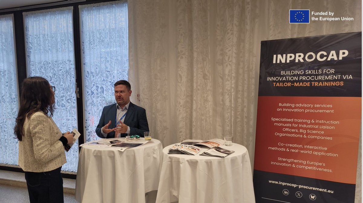 InprocapProject's tweet image. At the #RTI Summit in Copenhagen, INPROCAP joined 40 leading #reserach and technology institutions &amp;amp; EU #projects shaping Europe’s research future!
We believe our #trainings can boost #innovationProcurement capacity across the #BigScience ecosystem. 💡
