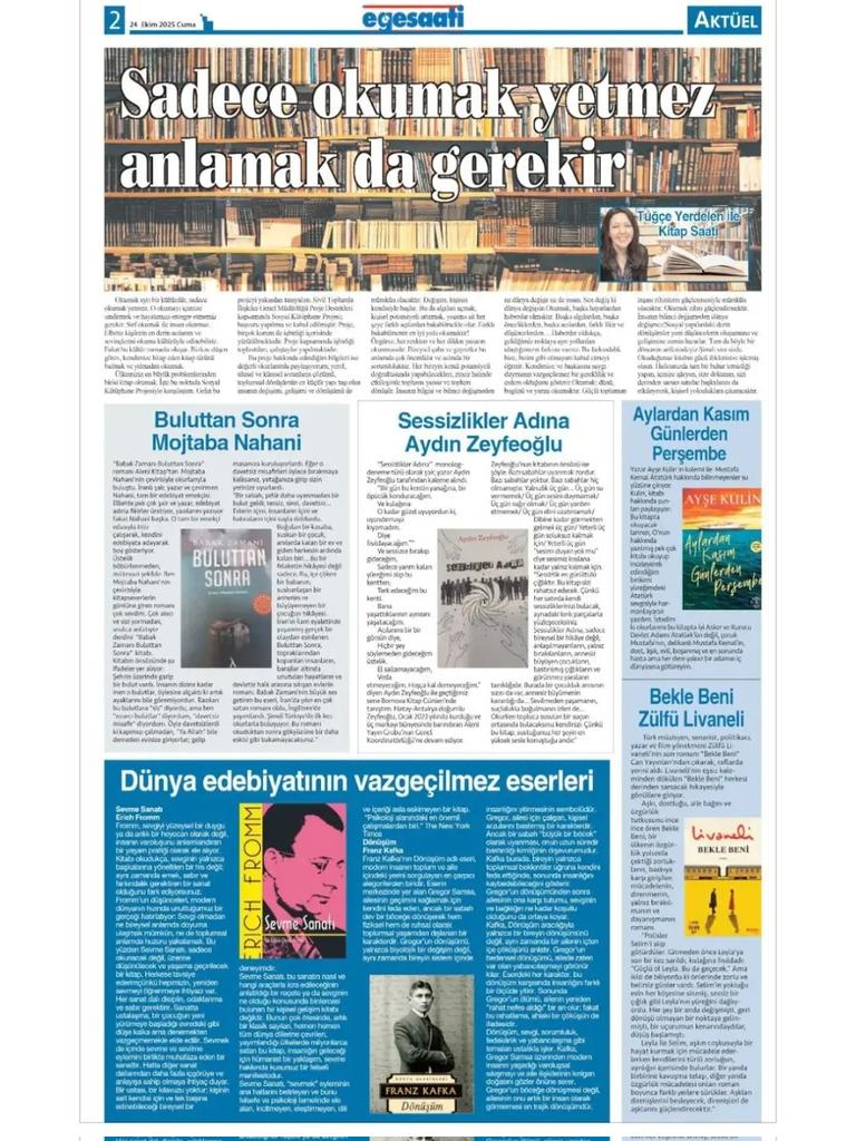 MojtabaNahani's tweet photo. "Buluttan Sonra" Babak Zamani  / "Ege Saati" gazetesi

@AleniKitap
@aydinzeyfeoglu

https://t.co/Vla2OnbXXU https://t.co/hdKna7MS9f