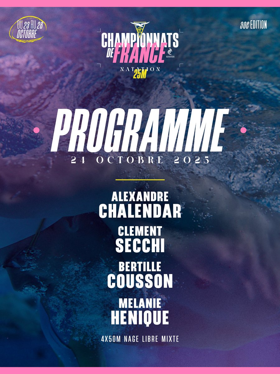 CNMarseille's tweet photo. 🇫🇷 𝗖𝗵𝗮𝗺𝗽𝗶𝗼𝗻𝗻𝗮𝘁𝘀 𝗱𝗲 𝗙𝗿𝗮𝗻𝗰𝗲 𝗡𝗮𝘁𝗮𝘁𝗶𝗼𝗻 𝟮𝟱𝗺 🇫🇷

👉 Découvrez le programme de ce 1er jour de la compétition.

🤍💛 𝗔𝗟𝗟𝗘𝗭 𝗟𝗘 𝗖𝗘𝗥𝗖𝗟𝗘 🤍💛 https://t.co/AXIOABU0d6