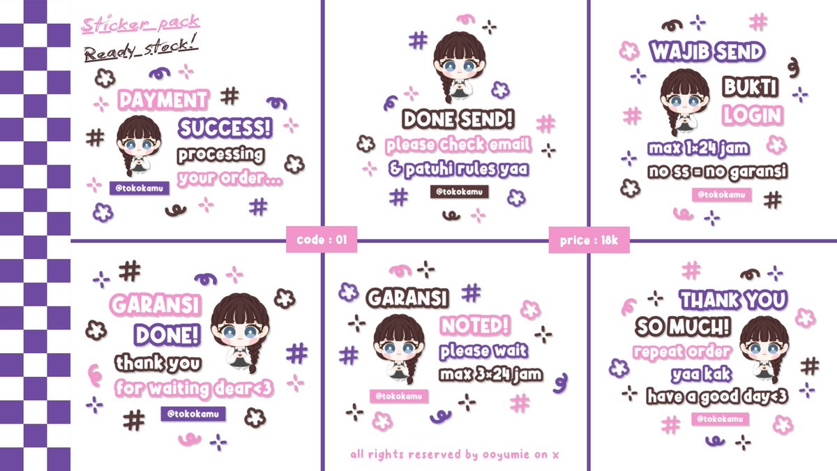 ooyumie's tweet image. help repost please... thank u : 🌷 ! 

dalam rangka jumat berkah, ada kakak anon baik hati yang udah jajanin sticker pack ini FOR FREE buat kakak kakak ba semua 😺💗 

⏱️ : BY DM di jam 20.00 WIB

cek tweet dibawah untuk rulesnya yaps : ⭐ ! 
#zonauang