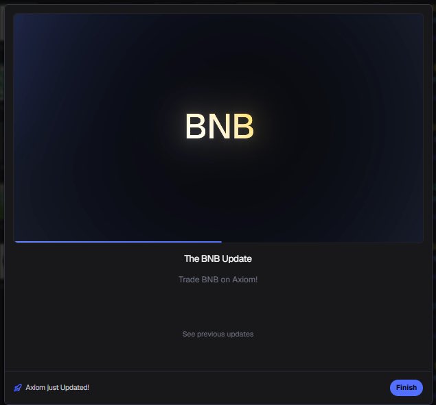 You can now trade #BNB  On <a href="/AxiomExchange/">Axiom</a> 

Make sure to sign up to the best trading dex there is.

FASTEST fills on SOL and BNB

axiom.trade/@tex