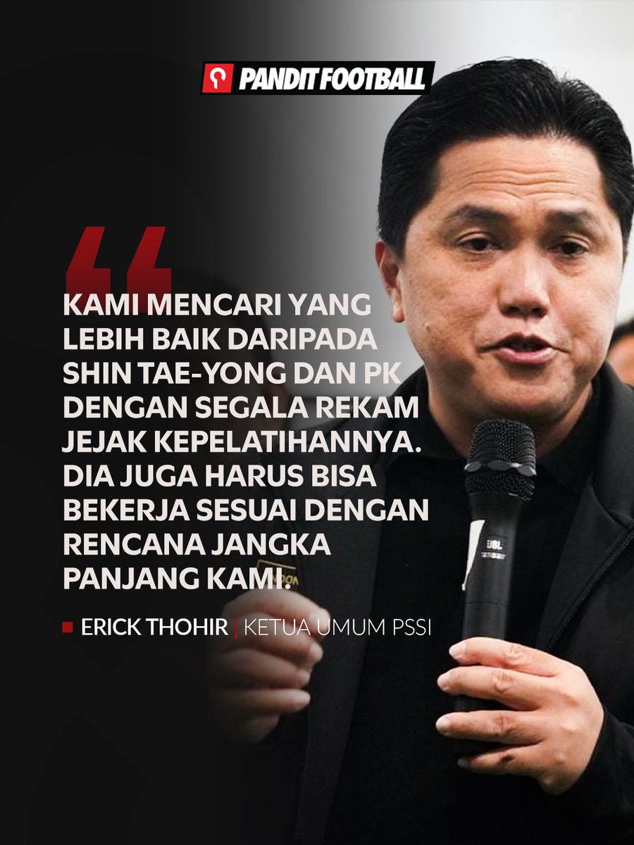 panditfootball's tweet image. Erick Thohir di konferensi pers sore ini