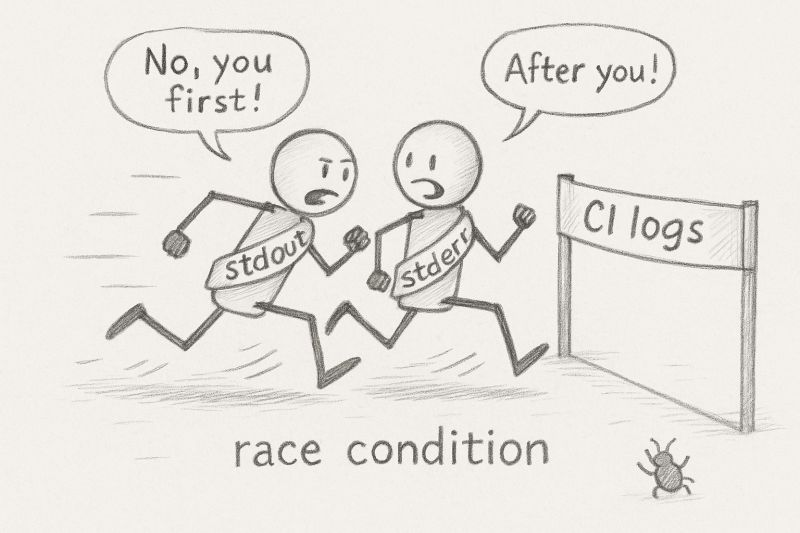 Jaromir Hamala (@jerrinot) on Twitter photo My new bug: Race between stdout and stderr causing CI builds to fail.
questdb.com/blog/azure-pip… My new bug: Race between stdout and stderr causing CI builds to fail.
questdb.com/blog/azure-pip…