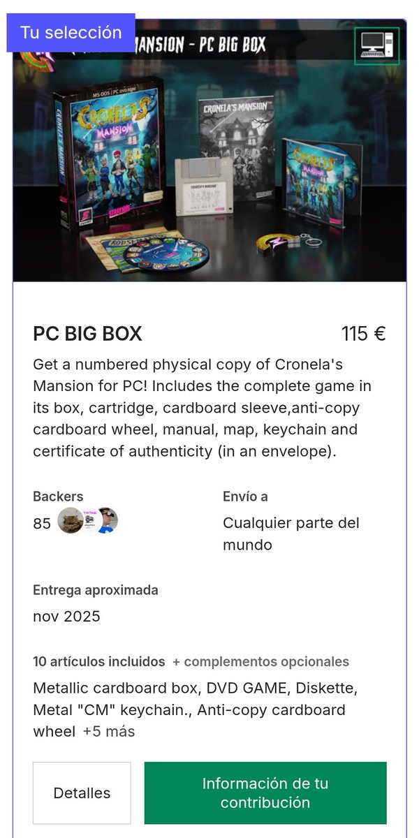 Para a los que os interese algo tan raro hoy en día como una aventura gráfica para PC BIG BOX, está aun disponible esta maravilla de <a href="/Straynus/">CRONELA´S MANSION ™</a> 😍😍 
kickstarter.com/projects/crone…