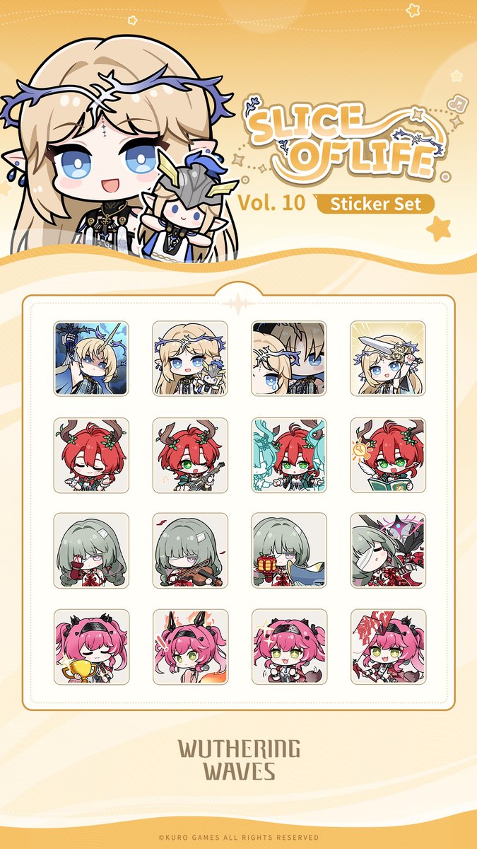 Wuthering_Waves's tweet image. Wuthering Waves Sticker Set - Slice of Life Vol. 10 is here!
Available now on our official Discord server. We hope you enjoy them!
Join our Discord server: discord.com/invite/wutheri…
#WutheringWaves