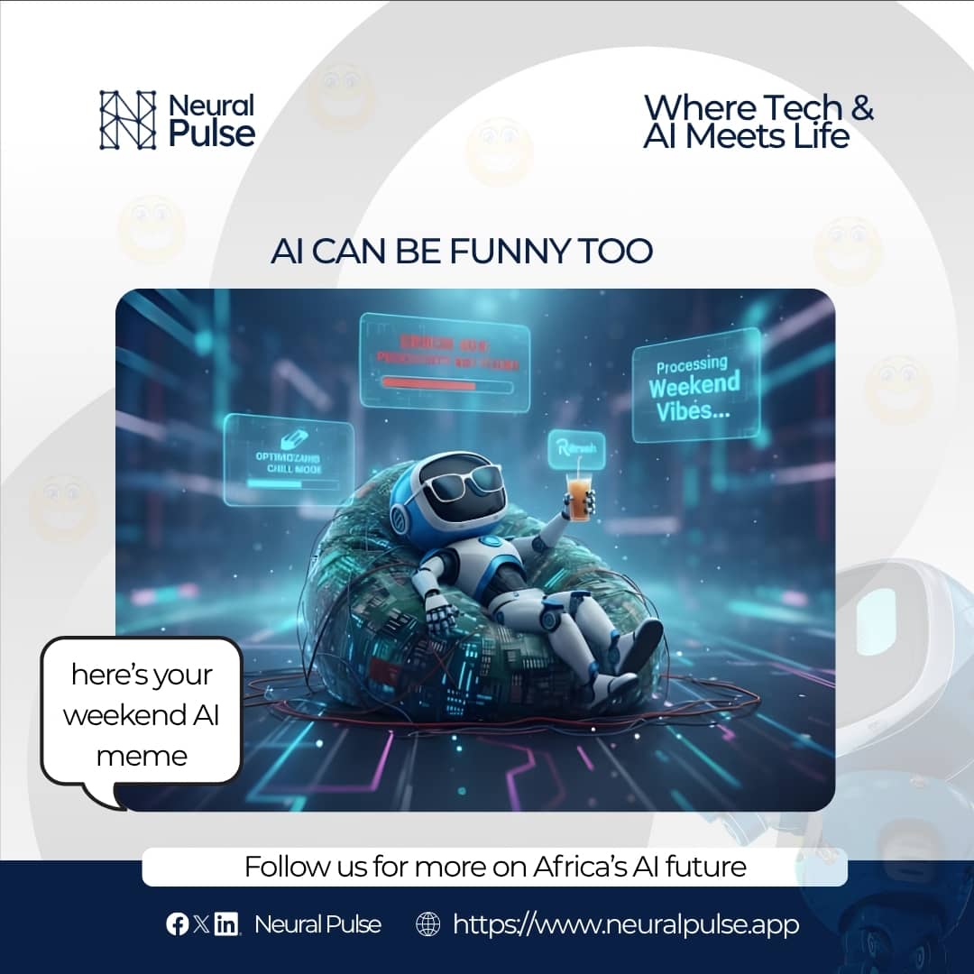 neural_pulse_ai's tweet image. Even AI said: “I’m logging off.” 

Weekend mode: 
Processing vibes: 
Chill algorithm: Activated.

Humans rest. Robots reboot.
Let’s all optimize energy for next week Africa’s AI future needs you fresh.