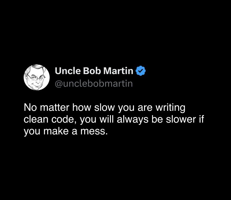 valentinajemuov's tweet image. Messy code costs more time than taking the time to do it right.
- Adding a feature takes longer because you can’t trust the code
- Bugs hide in unclear abstractions & duplicated logic
- Refactoring is painful
------
Join 5,300+ engineers: journal.optivem.com
#cleancode