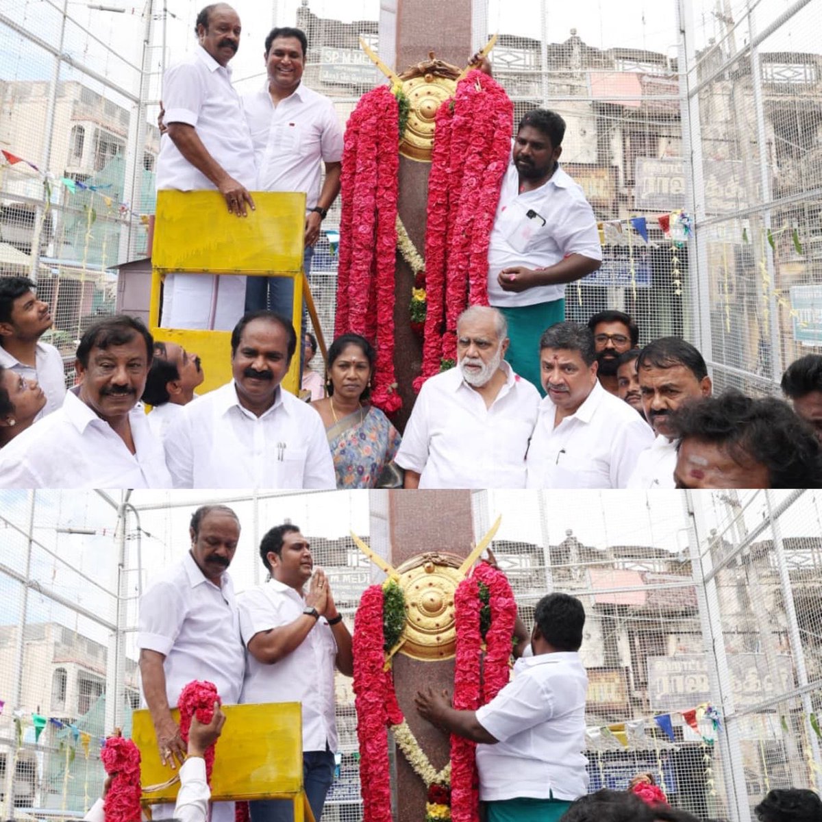 TRBRajaa's tweet image. ஆதிக்கத்துக்கு என்றும் அடிபணியாத தமிழ்ச் சமூகத்தின் வீரத்திற்கு எடுத்துக்காட்டாய்,
ஆங்கிலேயர்களின் அடக்குமுறைகளுக்கு  எதிராக ஆயுதமேந்தி போராடி, தாய் மண்ணின் பெருமை காக்க தங்கள் இன்னுயிரை ஈன்ற சிவகங்கைச் சீமையின் வீரம் சுரந்த #மருது சகோதரர்களின் 224வது நினைவு நாளில், சிவகங்கை…