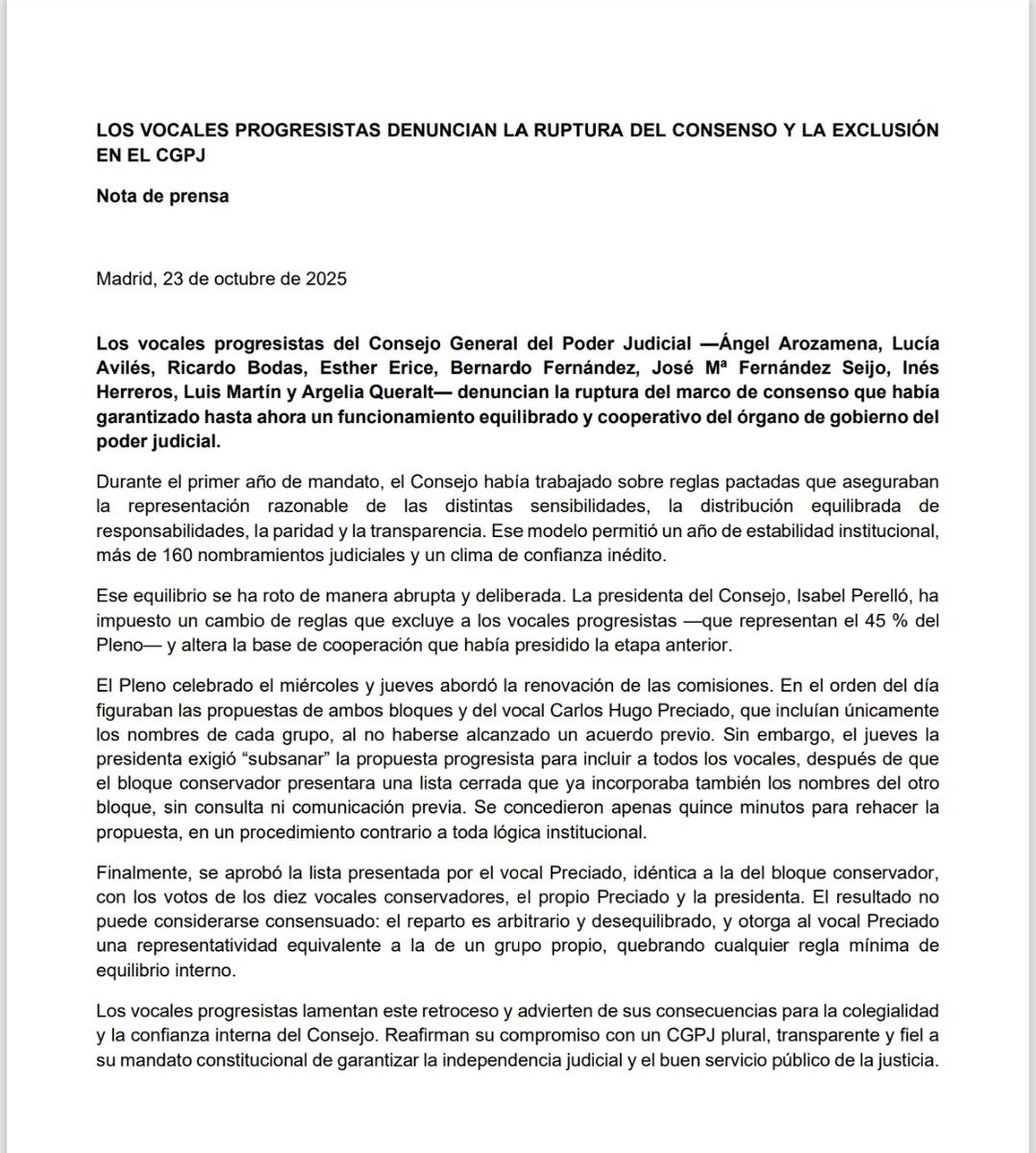 Ines_herreros's tweet image. Durante el primer año de mandato, el Consejo ha trabajado sobre reglas pactadas que aseguraban 
la representación razonable de las distintas sensibilidades, la distribución equilibrada de 
responsabilidades, la paridad y la transparencia. Ese modelo permitió un año de estabilidad…
