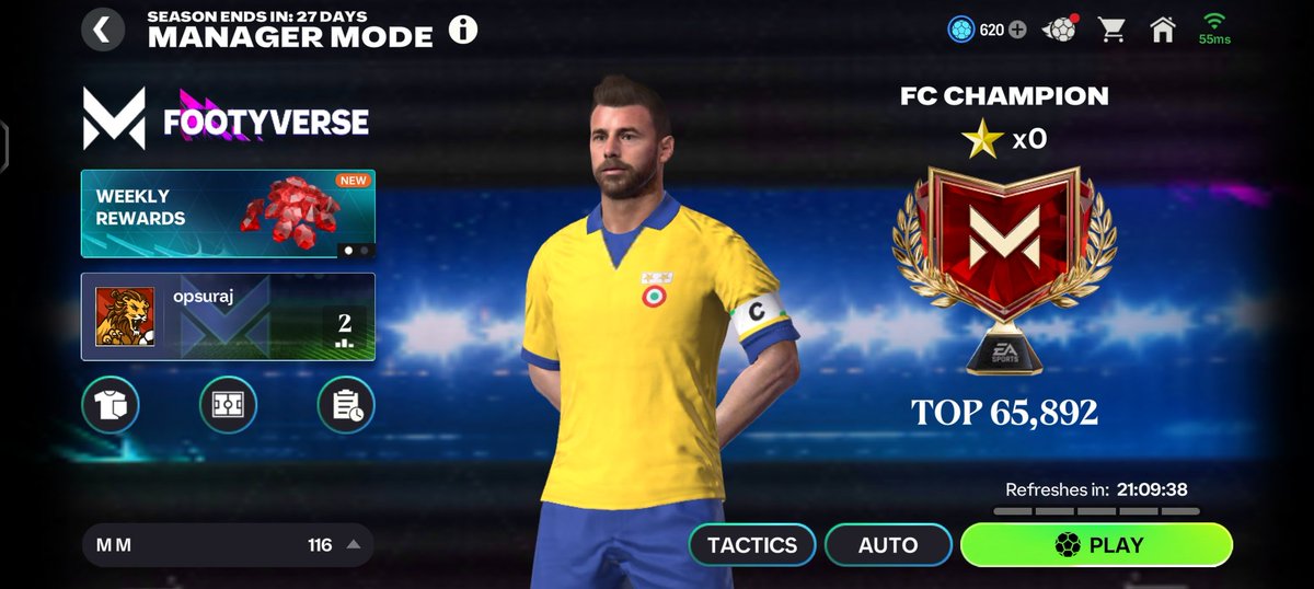 TXLofty's tweet photo. I reach fc champion with 1 loss and 1 draw ,I use 4 1 2 1 2 narrow formation 
If you need tactics then comment below 👇🏻 https://t.co/Zle6J55wHj