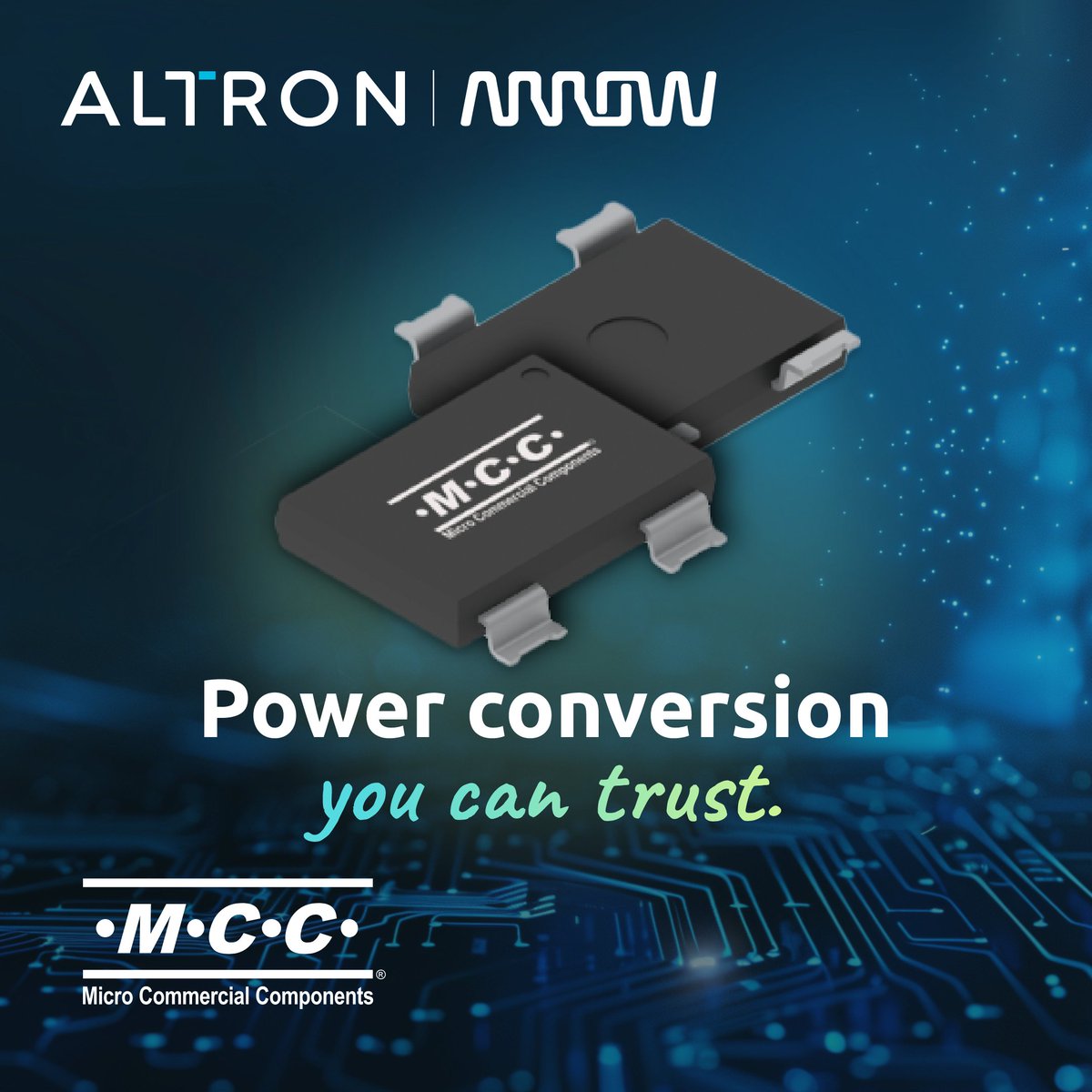 Reliable. Efficient. High-Voltage.
MCC’s 1000 V Bridge Rectifiers are built for performance, distributed by us.
Find out more: eu1.hubs.ly/H0p3Zlg0 and get it from us: eu1.hubs.ly/H0p3Zvq0
 #MCC #Power #AltronArrow