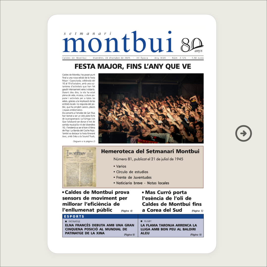 Portada del número 2125

#setmanarimontbui #caldesdemontbui #actualitat #premsacomarcal #somlapremsadecasa