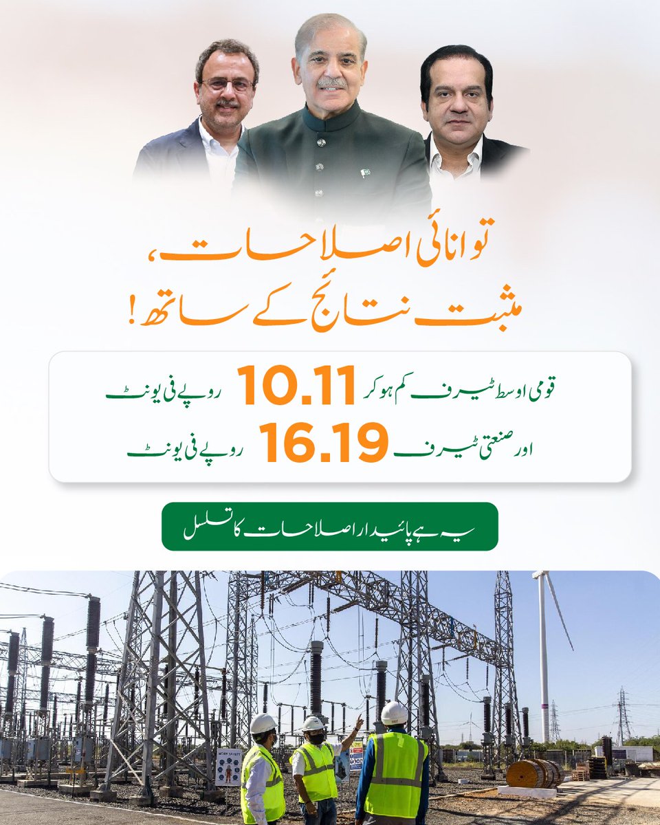 ArbishSidiqui's tweet image. confident decisions
The Roshan Economy Package ensures affordable electricity at just Rs. 7.6/unit for additional industrial usage boosting production, creating jobs, and driving growth.
#RoshanMashiat #ThankYouAwaisLeghari #PowerReforms