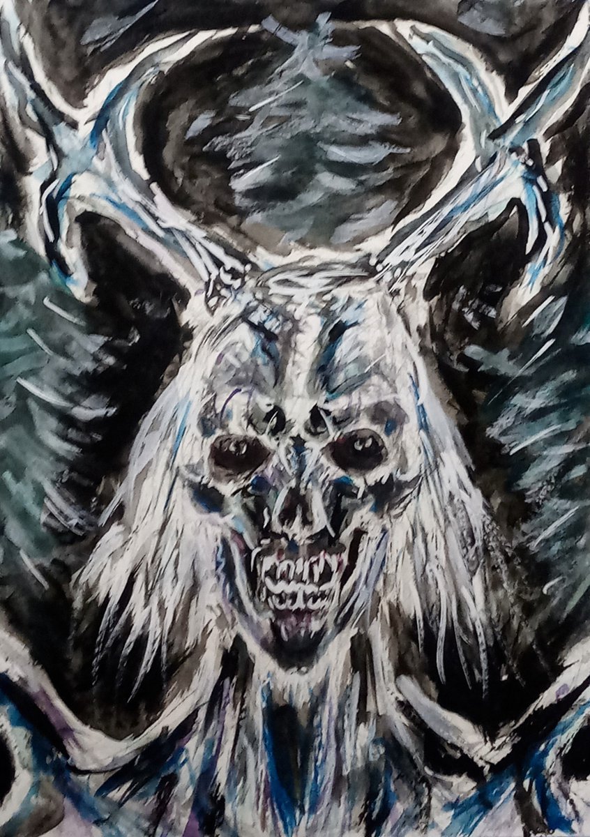EvansDigregorio's tweet photo. Night 23 of #paintoween . 8 more nights of #october until #Halloween ! #Halloween2025 #wendigo #wendigoart https://t.co/DKUPZ7DeS4
