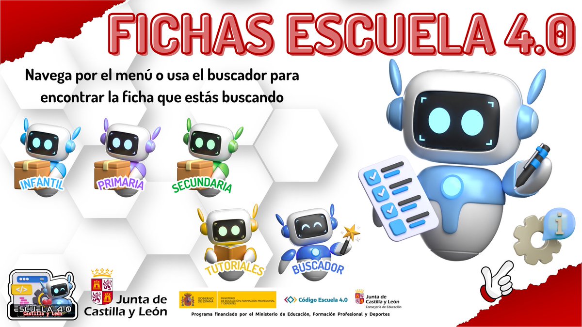 educacyl's tweet image. Portal de Educación de la Junta de castilla y León - Fichas y tutoriales para trabajar el pensamiento computacional, la programación y la robótica en infantil, primaria y secundaria. Creadas por la Red de Digitalización de CyL. Programa Código Escuela 4.0
educa.jcyl.es/profesorado/es…