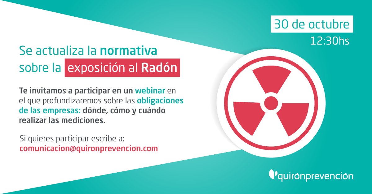 ¿Tu empresa está al día con las nuevas obligaciones sobre el Gas Radón?

Te invitamos al webinar gratuito "Actualización normativa sobre mediciones de Gas Radón" donde expertos explicarán los requisitos de la normativa vigente.

📅 30 de octubre
🕧 12:30 hs
📍 Online