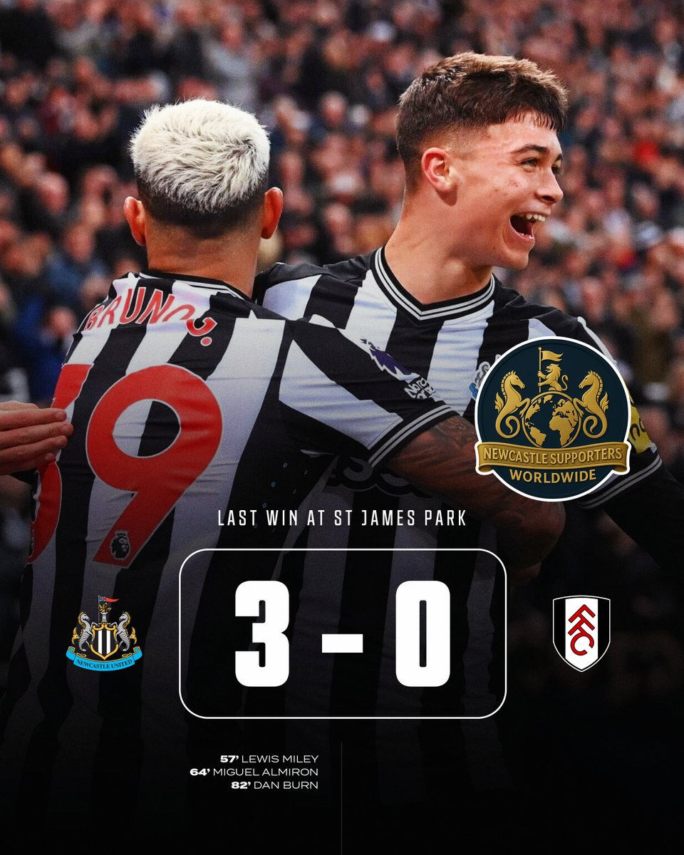Last time we beat Fulham at home, a 3-0 win which saw a dominant second half performance from Newcastle. How does this one go tomorrow? 💬 ⬇️

#nufc #fblifestyle