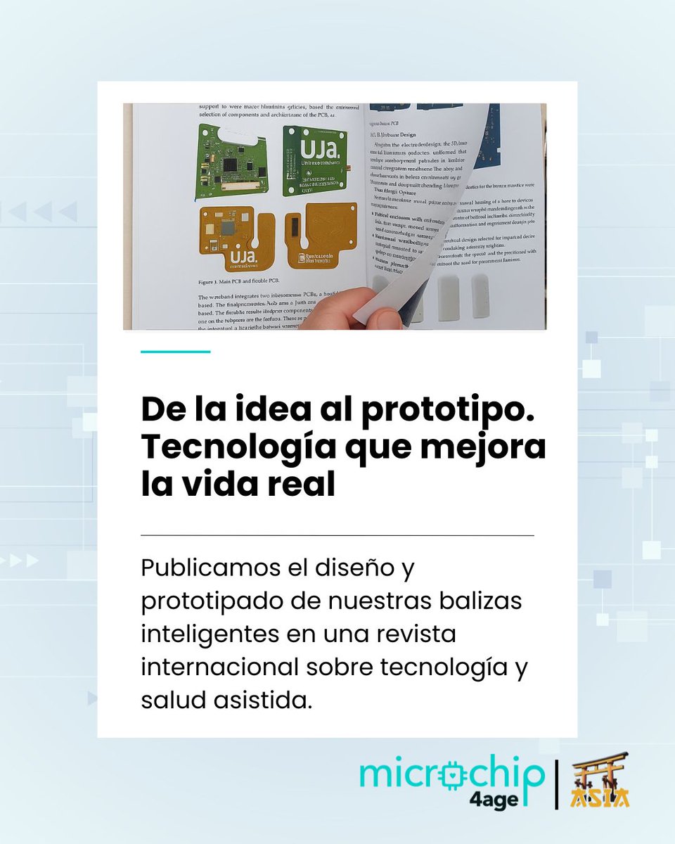 Publicamos en la revista #Sensors el diseño y prototipado de las balizas inteligentes de nuestro proyecto #Microchip4age
Tecnología ética, segura y centrada en las personas mayores.

Noticia completa 👉 bit.ly/47FTQy4

#GrupoInvestigaciónASIA #IA #UJA #Innovación