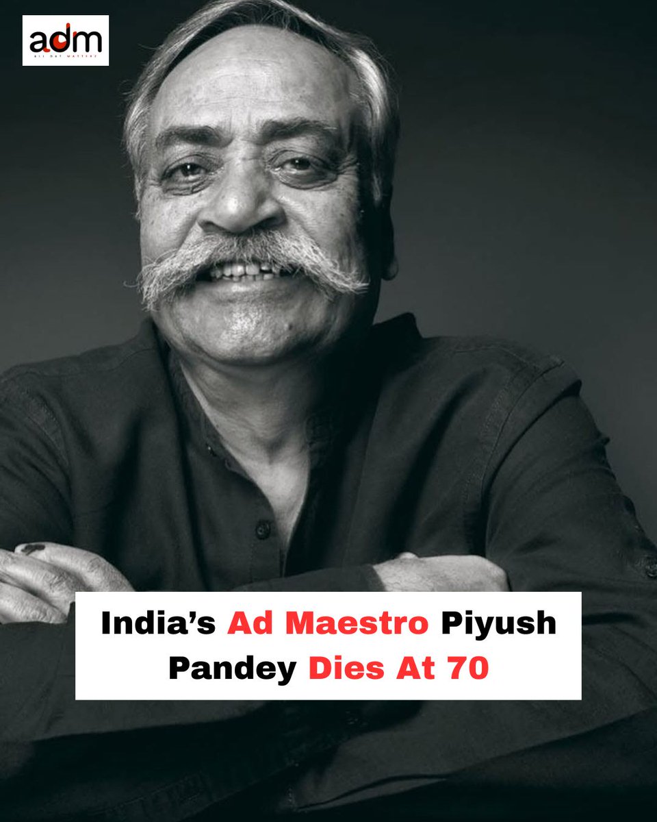alldatmatterz_'s tweet image. Advertising legend Piyush Pandey, the creative genius behind unforgettable ads for Fevicol, Cadbury, Asian Paints and the Luna moped, has passed away at the age of 70. His bold use of Hindi and everyday Indian expressions reshaped how brands talk to people. 
#PiyushPandey