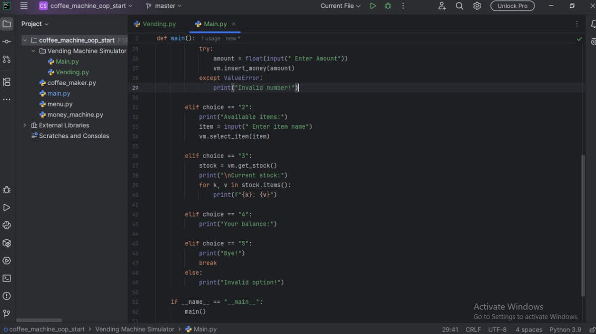 Sw_Habibi's tweet image. This is the final project of the 6-month Python programming course at @CodeToInspire 💻
This project is called Vending Machine Simulator.
#Afghanistan 
#AfghanGirlsCode
#WomenInTech
#python #programming 
@f_forough 
@a_daneshyar
@h_rassa