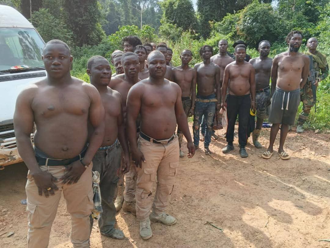 NAIMOS Storms Oda Forest Reserve in Ashanti Region, Arrests   Armed illegal Mining Thugs, Seizes Bribery Monies and Destroy Several Makeshift Structures and Mining Equipment.