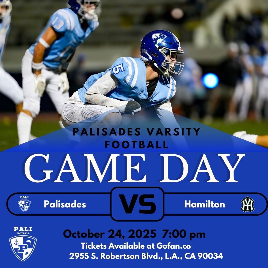 Game 9 tonight! 
Our undefeated journey continues..Go Dolphins!

Pali  vs. Hamilton | 7pm

<a href="/CoachSmithPali/">Dylen Smith</a> 
<a href="/latsondheimer/">eric sondheimer</a> 
<a href="/Tarek_Fattal/">Tarek Fattal</a> 
<a href="/PrepRedzoneCA/">Prep Redzone California</a> 
<a href="/palipostsports/">Steve Galluzzo</a> 
<a href="/LACitySection/">City Section News</a>