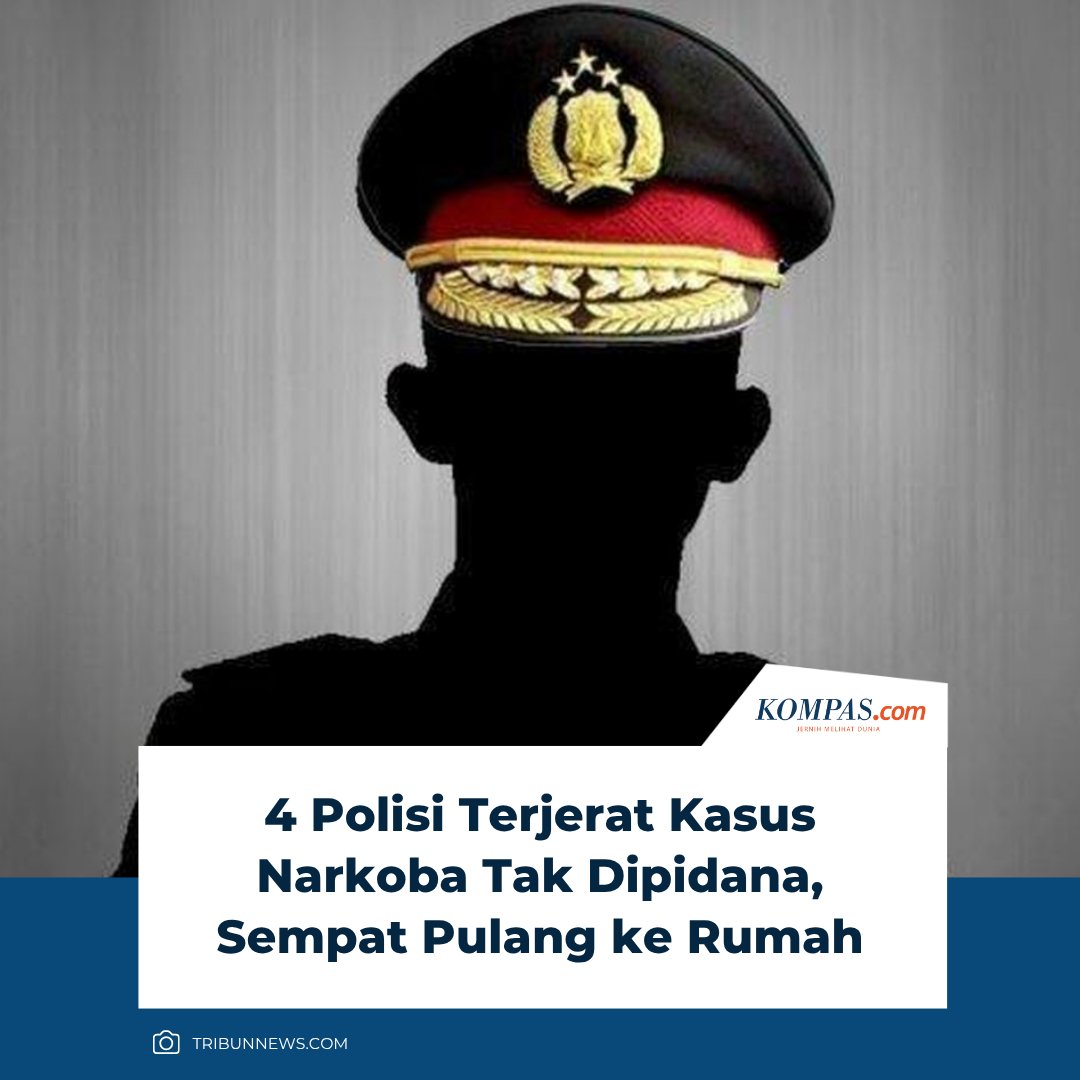 Kompas.com (@kompascom) on Twitter photo Empat anggota Polres Nunukan yang terjerat kasus narkoba pada Juli 2025 tidak diproses secara pidana. 
Mereka adalah Kasat Reserse Narkoba Iptu SH, personel Satresnarkoba Brigpol S, anggota Satpolairud Polres Nunukan Bripda JP, dan personel Polsek Sebatik Timur Bripda MA. Empat anggota Polres Nunukan yang terjerat kasus narkoba pada Juli 2025 tidak diproses secara pidana. 
Mereka adalah Kasat Reserse Narkoba Iptu SH, personel Satresnarkoba Brigpol S, anggota Satpolairud Polres Nunukan Bripda JP, dan personel Polsek Sebatik Timur Bripda MA.