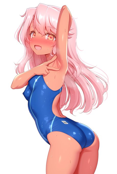 メス臭たっぷりの腋くぱぁして見せてくれる競泳水着クロエちゃん 