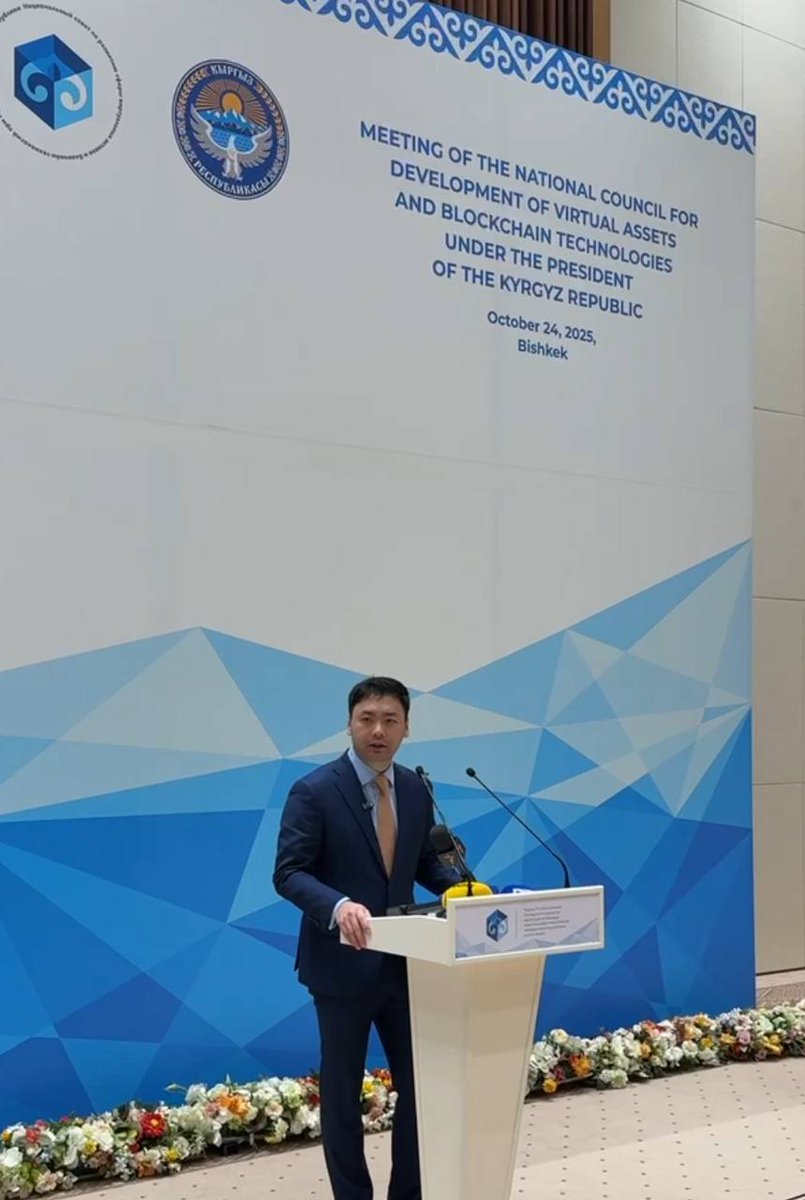 OrangeDynasty's tweet image. Spotted: Sign CEO Xin at the National Council on Blockchain and Cryptocurrencies in the Kyrgyz Republic. Signing the first step toward building the Sovereign Infrastructure of Global Nations (S.I.G.N.)