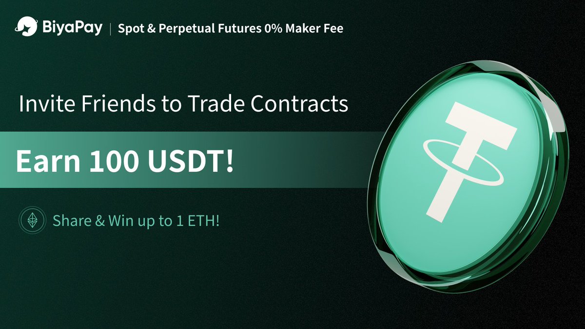 BiyaPay's tweet image. Invite friends to trade futures and earn 100 USDT
Event Period
October 23, 2025, 12:00 – November 1, 2025, 00:00 (UTC+8)
Eligibility
All BiyaPay users
Rules & Rewards
🔹Invite friends to complete a ≥1,000 USDT perpetual futures contracts trade (leverage allowed) and earn 10…