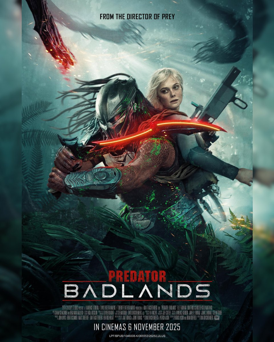LFSCinemasMY's tweet photo. Welcome to a world of hurt. 💥
Get ready for the hunt, Predator: Badlands hits the big screen this November 6th! 🎯
Experience the thrill, at LFS Cinemas. 🎬
#PredatorBadlands #LFSCinemas #ComingSoon https://t.co/WAB1yHJ0DS
