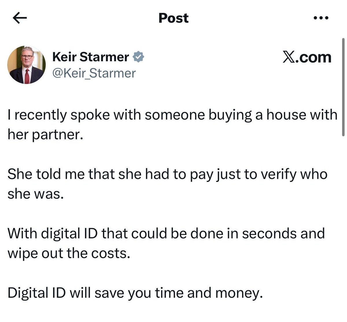 Absolute rubbish!

Right now, the government only knows about your mortgage if you tell them. 

With digital ID, they’d know everything, mortgages, purchases. Rentals, even collecting a parcel! instantly. 

Convenience is the lie; control is the reality.