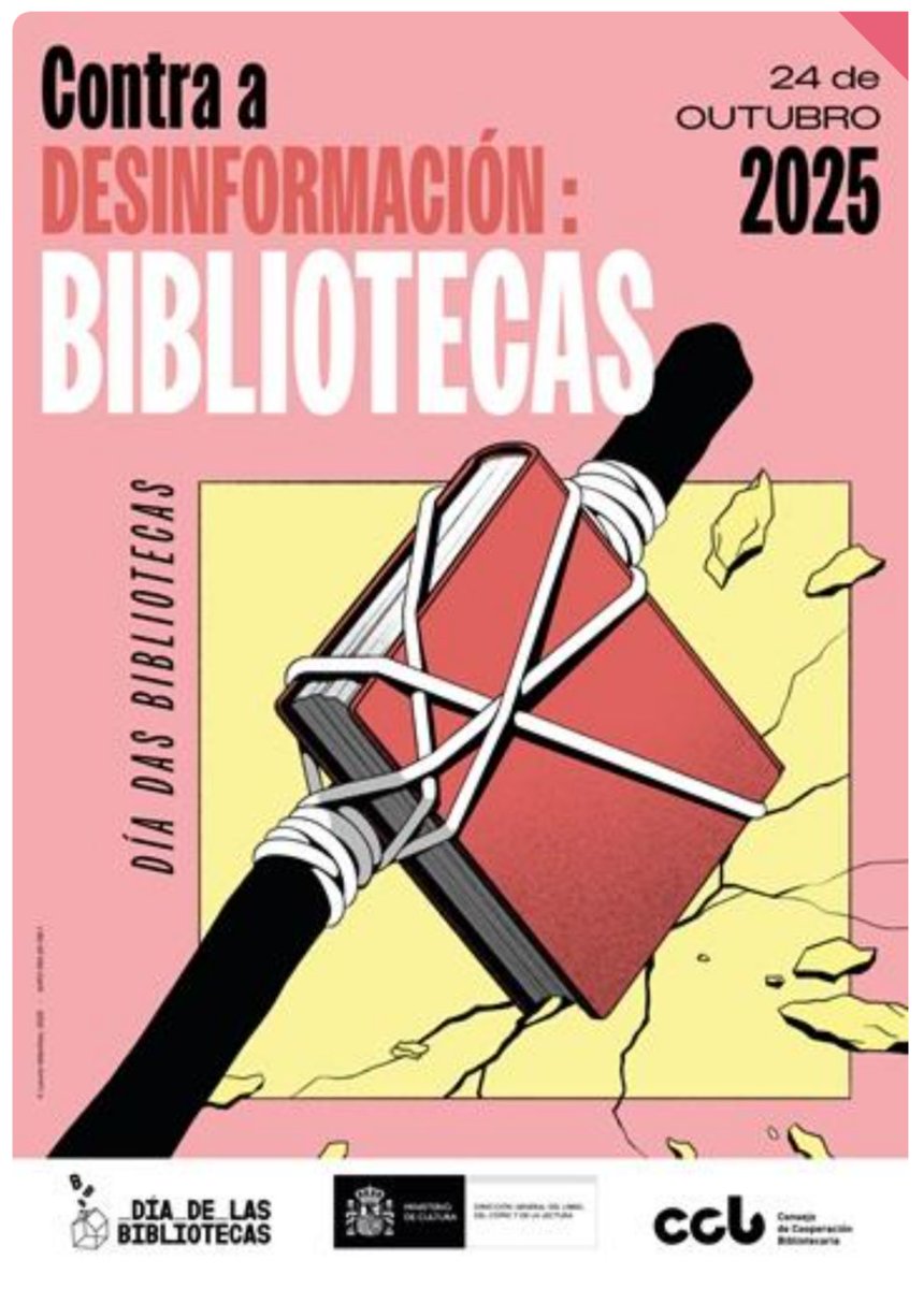Hoxe celebramos o #DiadasBibliotecas baixo o lema "Contra a desinformación: bibliotecas" polo papel fundamental que as coleccións de libros e prensa, bases de datos e outros recursos das bibliotecas teñen na loita contra a desinformación